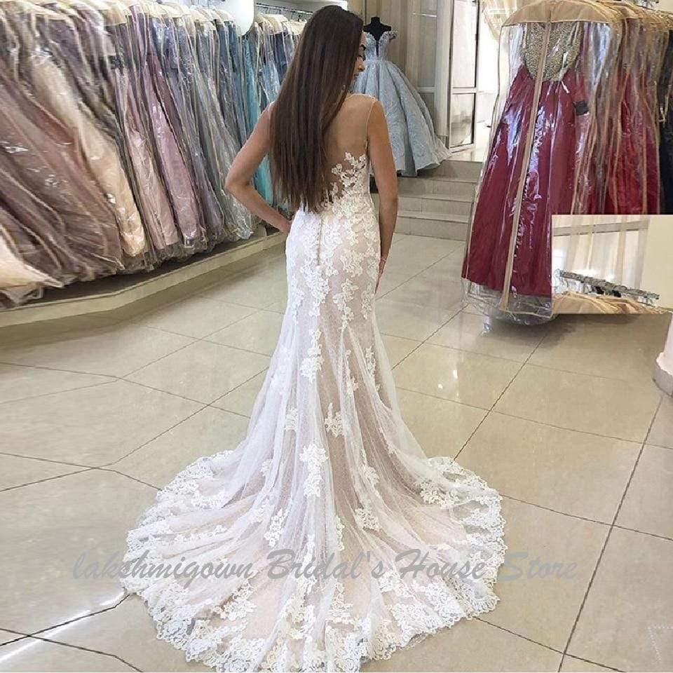 NumberSea Wedding Gowns Vintage Lace Mermaid made Wedding Dresses