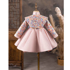 Cute Baby Girl Puffy First Communion Dress Printing Birthday Party Princess Dress